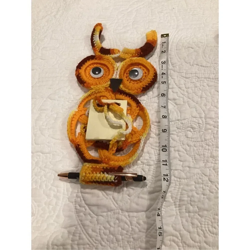 Vintage Crochet Owl Notepad & Towel Holders